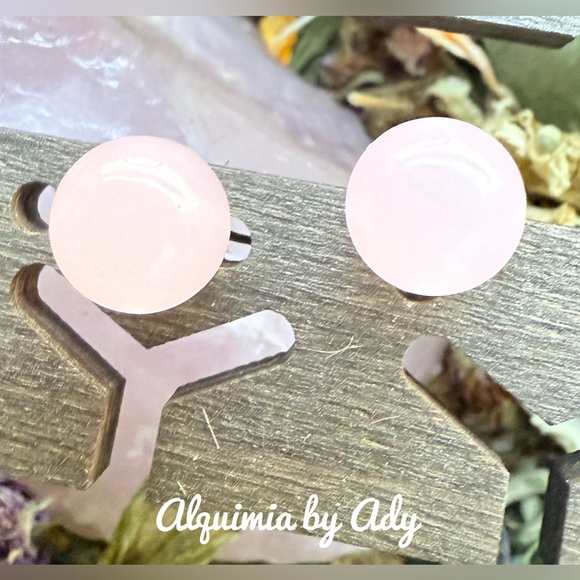 Alquimia Jewelry - Pink quartz stud earrings